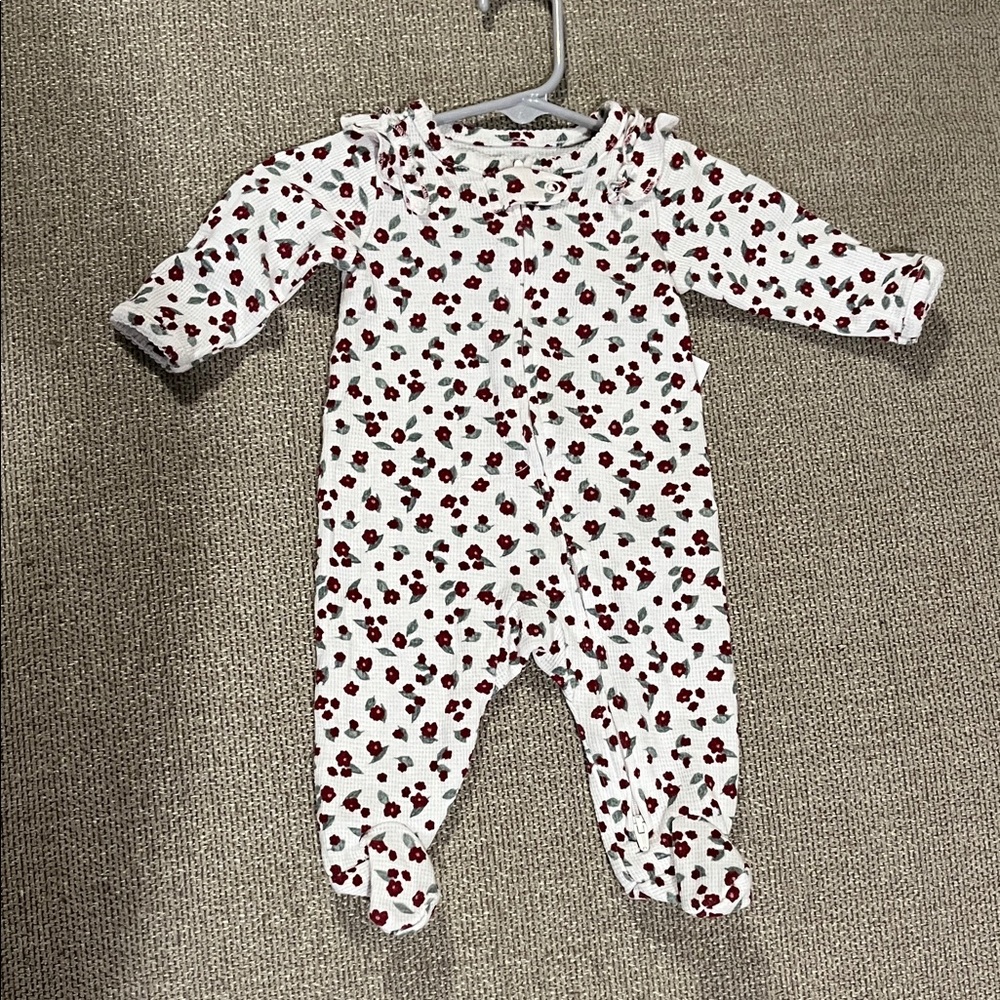 Carter's Red and White Floral Footie